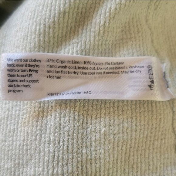 Eileen Fisher Organic Linen Blend Textured Pullover Top Size XS - Picture 6 of 6